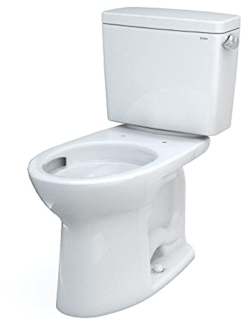 TOTO Drake Two-Piece Elongated 1.28 GPF Universal Height TORNADO FLUSH Toilet with CEFIONTECT and Right-Hand Trip Lever, Cotton White - CST776CEFRG#01