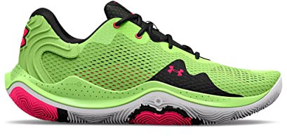 Under Armour Unisex Ua Spawn 4 Basketball Shoes Court Performancence, Neon Green Black, 8 UK