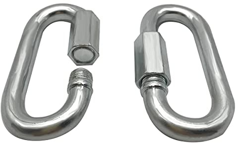 MIKMAYTOO Threaded Quick Link Trailer Safety Chain Hook Carabiner Clip, 3/8-Inch Diameter, 11,000 lbs Break Strength