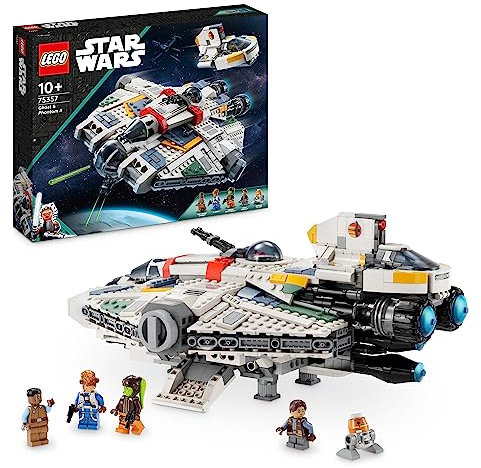 LEGO 75357 Star Wars Ghost & Phantom II Set Featuring 2 Brick-Built Ahsoka Vehicles, Buildable Starship Toys for Kids, Boys, Girls With 5 Characters including Jacen Syndulla and a Chopper Droid Figure