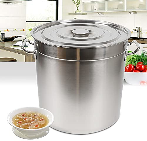 50 liter kastrull, högpresterande rostfri soppgryta, kastrull i rostfritt stål med lock i rostfritt stål, gastronomi kastrull, för alla typer av spisar och storkök