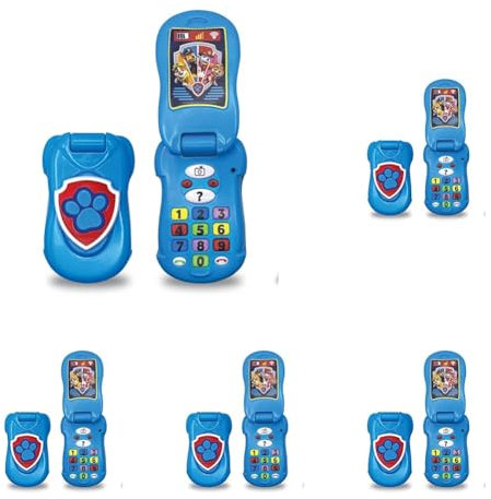 Paw Patrol Flip-Up Phone - Interactive Learning and Child Development, Colour & Number Recognition, Communication, Memory, Listening, Language, Speech, Vocabulary, Coordination, 18+ Months (Pack of 5)