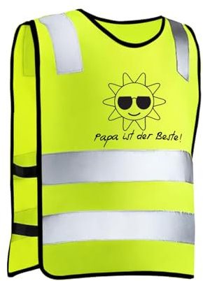 zzmorni Kinder High Visibility Weste, reflektierende Sicherheitsweste, für 4-10 Jahre alte Kinder, geeignet für Sport, Laufen, Radfahren, Schule und Autofahren, für Jungen und Mädchen.(Papa)
