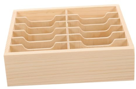 Yardenfun Wooden Phone Storage Box Classroom Office Mobile Phone Organizer Desktop Display Case for Cell Phones Accessories Rustic Style Design