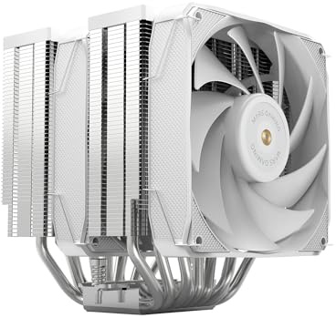 Mars Gaming MCPU-XU9, Dissipatore CPU Doppia Torre, TDP 400W, 2x Ventole con Pale Ibride e Cuscinetti FDB in Rame Iperbilanciato, 9 Heatpipe Tecnologia BPH ULTRA, Multisocket Universale, Bianco