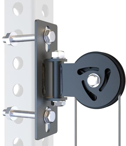 J Bryant Puleggia universale per cavi per rack di potenza, compatibile con fori da 5/8, montaggio regolabile per montanti da 50 x 50 mm, 50 x 75 mm, 75 x 75 mm, sistema di pulegge da palestra fai da