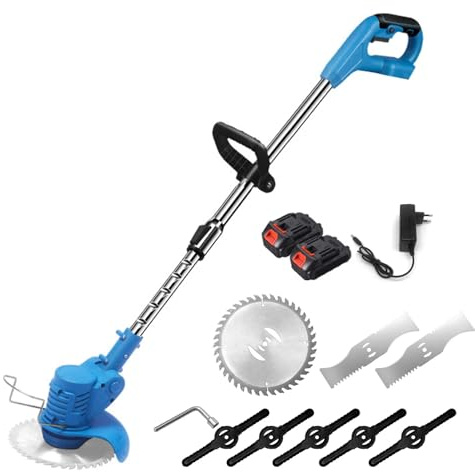 Decespugliatore A Batteria, Tosaerba elettrico 25000 giri/min ricaricabile senza fili tagliaerba automatico tagliaerba portatile for uso domestico macchina da giardino(WHITE)