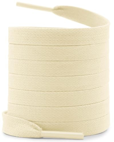 WEGOODZF Platta vaxade skosnören: 2 par 8 mm breda bomullsvax skosnören för stövlar, 05 beige, 47 inch (120CM)