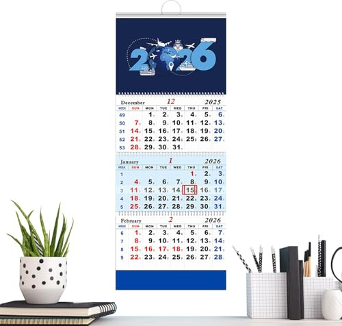 Dubbulon Calendario De Pared 2026-2027,Organizador Para El Hogar De 3 Meses | Calendario De Pared Vertical | Para El Hogar La Familia Los Amigos La Sala De Estar Dormitorio Y Estudio De Arte