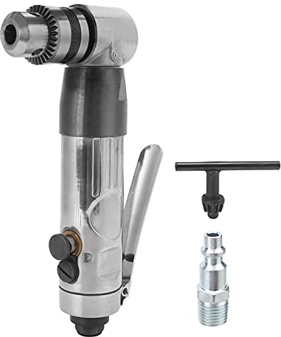 KP - 557L Trapano Pneumatico per Legno Angolato, Trapano ad Aria Industriale con Funzione CW/CCW, Utensile Pneumatico in Acciaio Lega per Spazi Stretti, Include Ugello ad Aria e Ch (Stile americano)