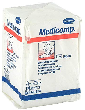 MEDICOMP Vlieskomp.unsteril 7,5x7,5 cm 4fach 100 St
