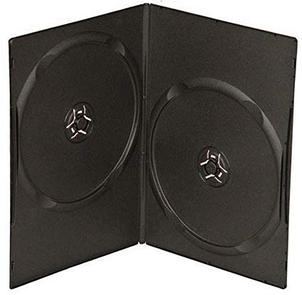 Maxtek 7mm Slim Black Double CD/DVD Case, 100 Pieces Pack.