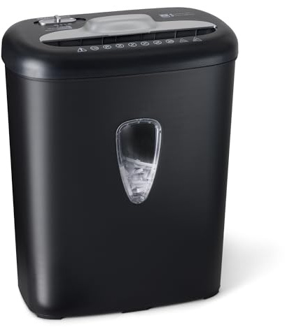 Amazon Basics 8 Sheet Cross Cut Paper and Credit Card Shredder with 4.1 Gallon Bin, Black