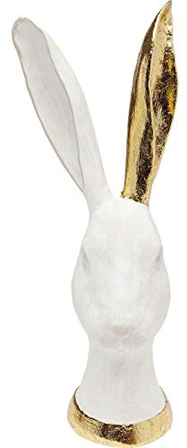 Kare Design Figura Decorativa Bunny, Bianco/Oro, 30Cm, Animali Deco, Coniglio