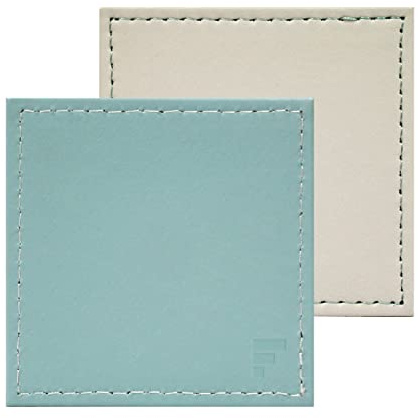 Freeform DUO Glasuntersetzer | Mint/Elfenbein | 10 x 10 cm | 4er Set | Beidseitig nutzbares Platzdeckchen Abwaschbar | Bis 90° Celsius hitzebeständig | Glasuntersetzer Kunstleder
