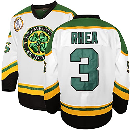 3 Ross The Boss Rhea ST John's Shamrocks Maglia da Hockey con Patch EMHL Bianco Verde - Bianco - XL