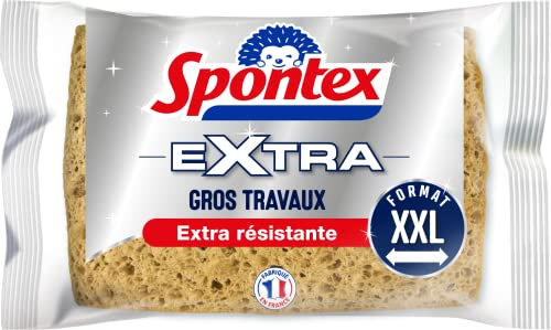 SPONTEX - Serpillère Spécial Carrelage XXL - 100% microfibre - Dégraisse juste avec de l'eau - Elimine 99% des bactéries - Motifs originaux - Taille XXL