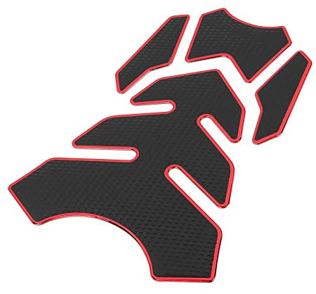 A ABSOPRO Motorcycle Fuel Tank Sticker 3D Gas Tank Protector Pad Rubber Red