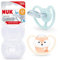 NUK Space Baby Schnuller | 0-6 Monate | Schnuller mit extra Belüftung für empfindliche Haut | BPA-freies Silikon | Fuchs | 2 Stück
