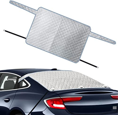 Amesor 2 Couverture Pare Brise Voiture - Protection Pare Brise Hiver | Housse Antigel pour Vitre Arrière | Magnétiques Bâche Pare Brise | Bache Voiture Exterieur, Anti Neige, Poussière Et Soleil UV