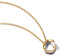 PANDORA Essence Organisch Geformter Pavé Kreis & Behandelte Süßwasserzuchtperlen Collier-Halskette aus Sterling Silber mit vergoldeter Metalllegierung und Zirkonia, Größe 45cm, 363303C01-45