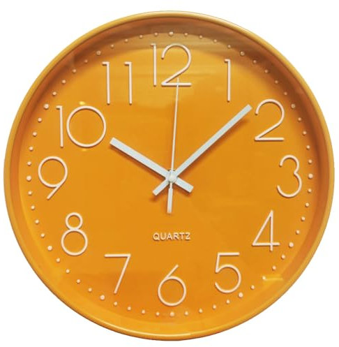 Taodyans Horloge murale silencieuse de 30,5 cm - Horloge de cuisine à quartz - Fonctionne avec des piles - Horloge ronde moderne à suspendre pour bureau, salle de classe, salon, chambre à coucher