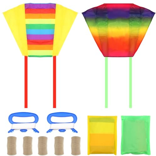 2 PCS Pocket Kite, VEGCOO Small Colorful Pocket Kites For Children Ages 4-8 Easy To Fly Suitable For Beginners Outdoor Sports Summer Beach Park