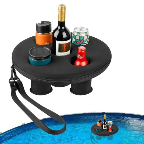 Schwimmender Getränkehalter, 2in1 Getränke und Snackhalter, Whirl-Pool Trinktablett mit 5 Löchern, Große Kapazität Schwimmender Untersetzer, Pool Trinkschwimmer, Poolbar, für, Wasserspaß