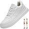 YDRABFLE Sportschuhe Sneakers Mann Aufzugsschuhe Höhe Erhöhen Innensohle 8 cm Weiß Größere Schuhe Männer Freizeit Bequeme Atmungsaktive Sportarten-Weiß 8Cm-43