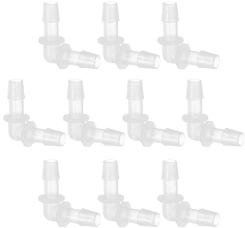 PATIKIL Coude à 90 degrés en Plastique pour Tuyau barbelé de 3/8, Lot de 10 Raccords en L pour Tuyau barbelé, Carburant, gaz, Liquide, air
