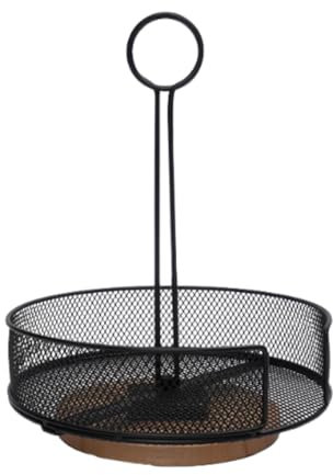 LOVIVER Portasalse per condimenti Cestino portaoggetti in Metallo con Maniglia per Esposizione Portaoggetti Rotante per condimenti per Tavolo da Pranzo da