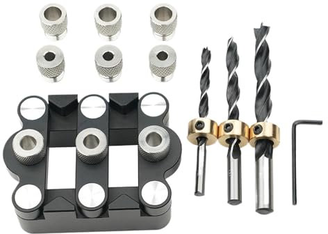 Acunny jigg-kit, doweling jigg för träbearbetning, multifunktionssjälvcentrer, Dowel Jigg-kit, exakt hållocator, bärbart träverktyg för rambyggnaden