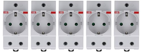 5 Stück ABB M1175 SCHUKO-Steckdose nach SCHUKO-Norm für Verteilerkasten 2CSM210000R0721