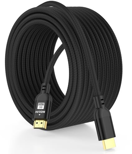 Diyanisly 4K HDMI Cable 15M Ultra, High Speed Braided HDMI 2.0 Cable, Support 4K@60Hz 2K@120Hz, HDR, 3D ARC, Ethernet Audio Video Return HDMI Cord for Xbox PS4/PS5 TV Monitor Laptop PC ect