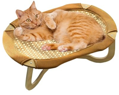Willow Cat Beds - Raised Pet Bed | Fabric Pet with Soft Washing Cushion | Bed Mat Couch Cooler Summer Linen RNest Woven Breathable Square Washable with Edge for Dogs Cats