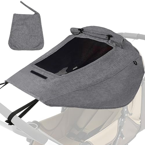 Forbabe Sonnensegel Kinderwagen mit Sichtfenster Verstellbarer Universal