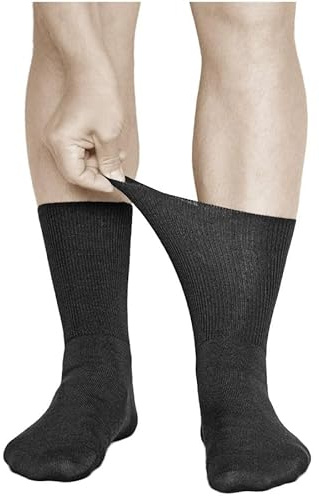 YANOIR 6 Pares Calcetines Diabéticos Hombre Mujer Sin Goma, Sin Puño, No aprietan, Térmicos Algodón Extra Grueso, Antibolas Unisex Afelpados. Invierno (FR/ES, Números, 40, 46, Regular, Regular)