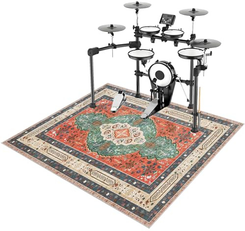 200 x 160 cm Schlagzeugteppich Drum Teppich Trommel Teppich Schallschutz Akustik Schlagzeug Teppich Professionelles rechteckiges Elektronisches Jazz Schlagzeug Kit Drumteppich für Studio, Wohnung