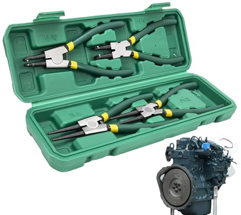 Yanayi Kit de Pinces pour Circlips - Ensemble de Pinces pour Circlips Intérieurs et Extérieurs - à Anneau Élastique à Rappel Automatique,Pour L'automobile La Plomberie L'électricité La