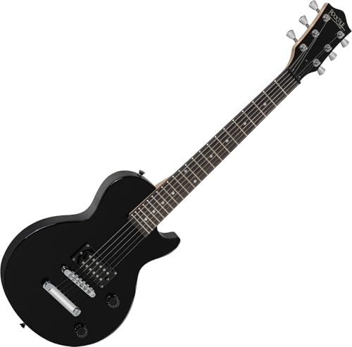 Rocktile L-50B Junior 3/4 Taglia (chitarra elettrica per bambini da 6 a 12 anni, humbucker, single cut, cavo per chitarra) nero