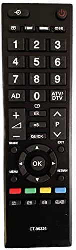 Remplacement pour télécommande Toshiba CT-90326 pour télécommande Universelle Toshiba TV 40LV675 40LV675D 40LV703G1 40LV733F 40LV733N 40LV833F 40LV833G 42HL833F 42HL833G 26EL933G 39L2337DB 40HL933G
