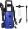 DURHAND Hidrolimpiadora Lavadora de Alta Presión 1600W Caudal 432 L/h Bomba de Aluminio Presión de 130 Bar Manguera de 6 m Incluye Botella de Jabón Boquilla Cepillo 23.5x27x68 cm Azul