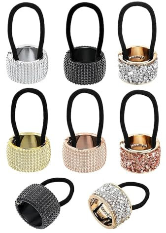 MUYAPAY 6pcs Haargummis,Elasitc Hair Tie for Women Girls Haar Manschette Pferdeschwanz Halter Metall Haarschmuck Haargummis Haarseil Pferdeschwanz Halter Clip für Frauen, Mädchen