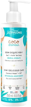 ACTIVILONG - Soin Exquis 3-En-1 Coco D'Amour - Cheveux Secs Et Texturés - Démêle Et Nourrit - 97% D'Ingrédients Naturels - Testé Et Approuvé Par Un Jury De Consommateurs - Made in France - 250ml