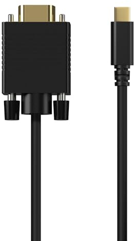 AISENS - A109-0692 - Cable Conversor USB-C a VGA, USB-C/M-Hdb15/M, Negro, 0.8M