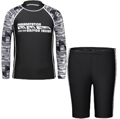 Maillot de bain 3 pièces à manches longues pour garçon - Maillot de bain à séchage rapide avec maillot de bain