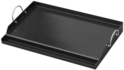 onlyfire Plaque Plancha pour Barbeque, 63.5 x 41 cm, Universelle Plaque de Cuisson en Céramique Revêtement Antiadhésif, Accessoire pour Barbecues à Gaz, à Charbon et Electriques, Noir
