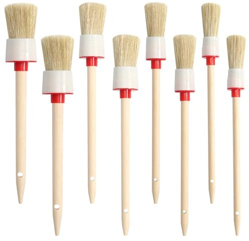 8 Pinceaux Pinceau Rond en Bois, Pinceaux à Rechampir Arrondis Pinceau Rond en Bois Pinceau Rond Pinceau à lasure, Pinceau de Peinture Pinceau en Bois Pinceaux Rond Pinceaux à Rechampir