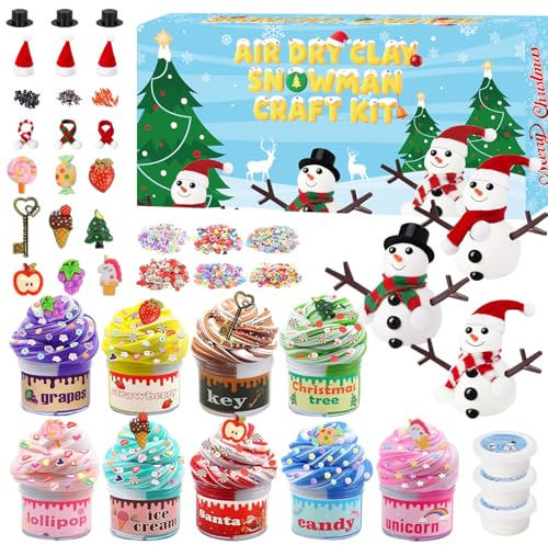 ALUNME Calendario dell'Avvento 2025 bambini, calendario dell'Avvento 24 giorni con 24 giocattoli, calendario dell'Avvento 2025 for Kids Boys Girls (Snowman Kit)