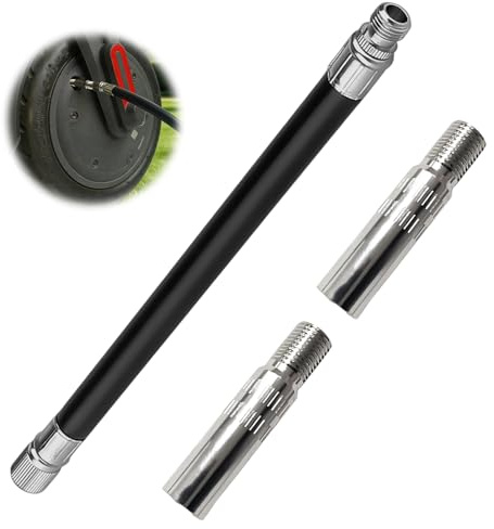 3 Piezas Extensores de Válvula 39 mm y Manguera de Inflado 160 mm, Adaptador de Extensión para Neumáticos Compatible con M365, M365 Pro, Pro2, 1S, Bicicletas, Motos y Patinetes Eléctricos